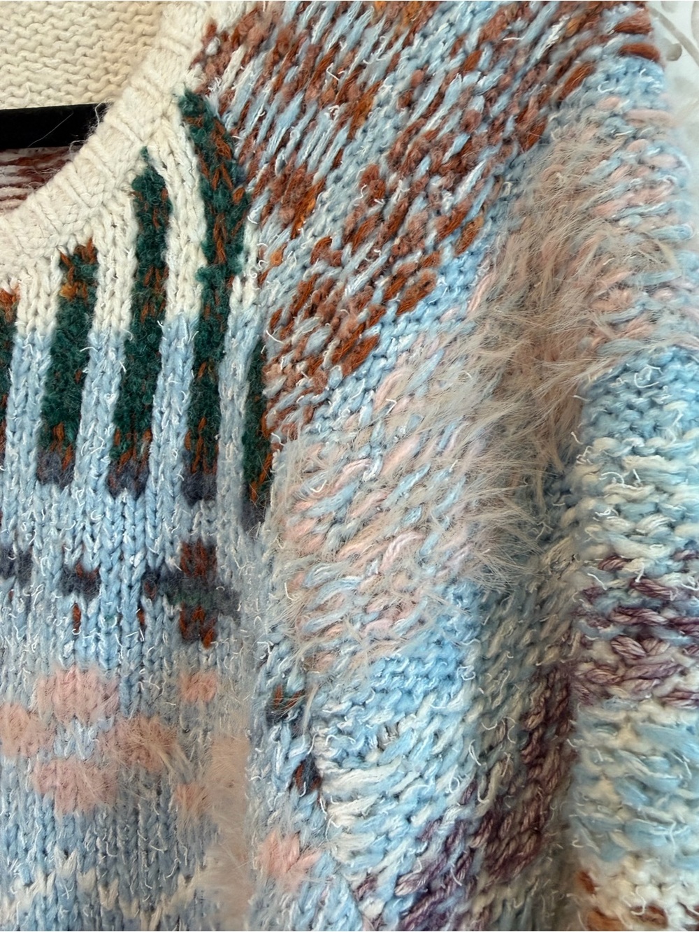 Anthropologie Daily Practice Nordic Sweater Cotton/Wool Blend size Med / Large - Picture 3 of 11